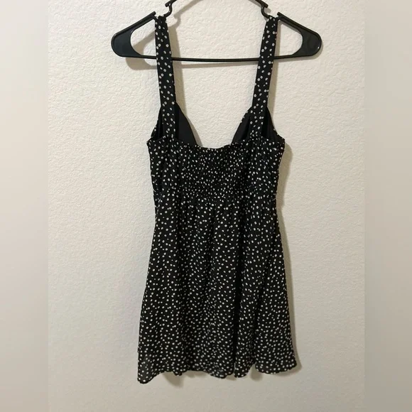 Cloud & Sky Black Floral Mini Dress Knot Front Cutout Lined Women’s Size Small - Picture 4 of 8